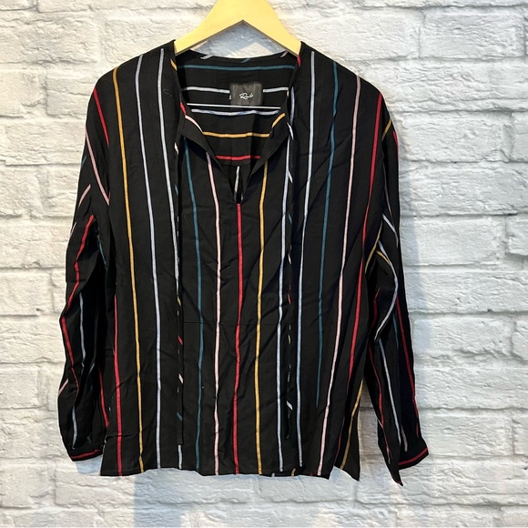 Rails Nina Jordan Striped Boho Shirt Size Medium - Picture 3 of 7
